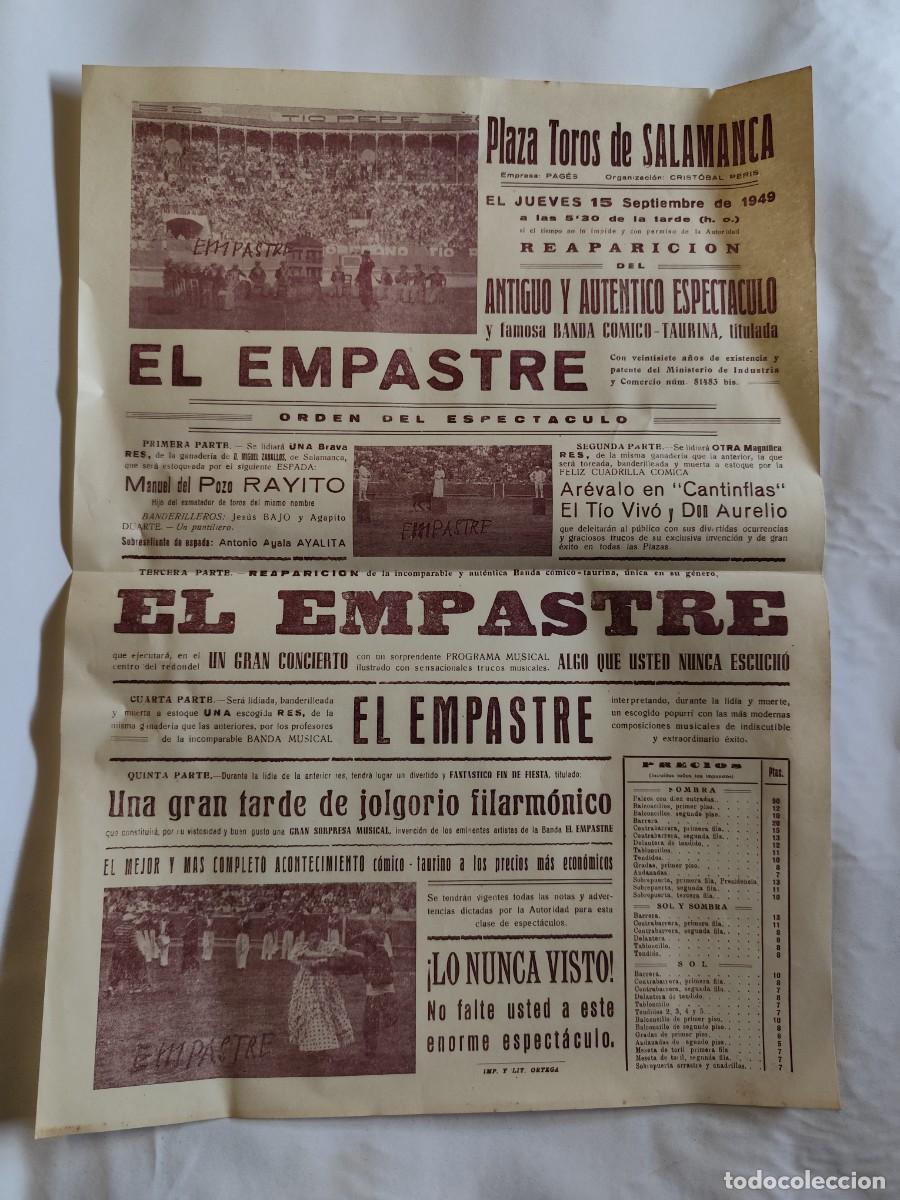 Tauromaquia: CARTEL PLAZA TOROS DE SALAMANCA, EL EMPASTRE, CANTINFLAS, A&Ntilde;O 1949