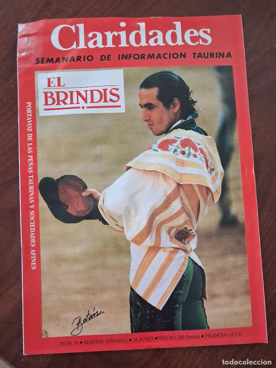 Tauromaquia: Claridades. Semanario de informaci&oacute;n taurina. Portavoz de las Pe&ntilde;as taurinas. N&uacute;mero 19.