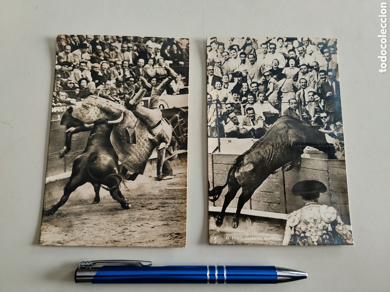 Tauromaquia: Lote de 2 Tarjeta Postal toreo Talleres Zerkowitz Barcelona Foto Mateo Matador toros