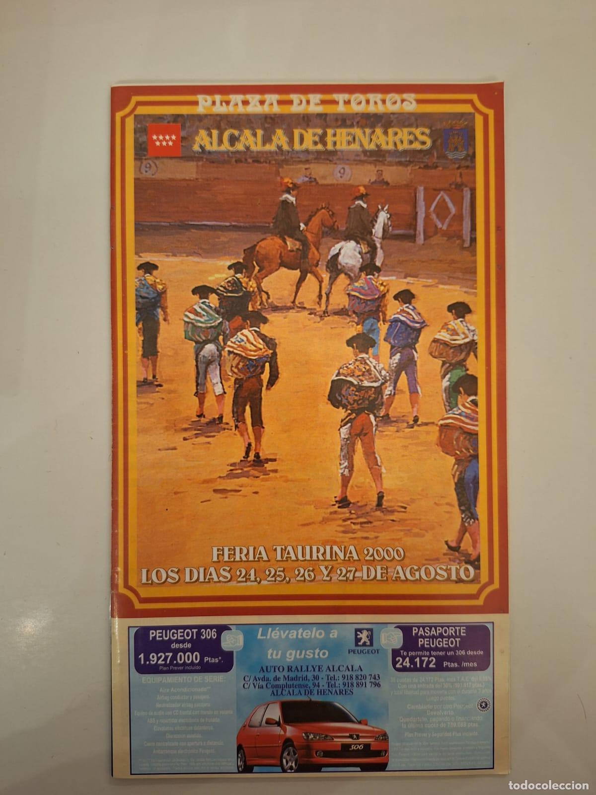 Tauromaquia: Programa de mano Feria taurina Plaza de toros de Alcal&aacute; de Henares del 24 al 27 agosto 2000