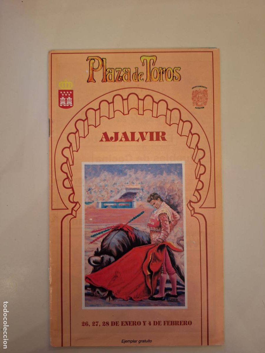 Tauromaquia: Programa de mano Feria taurina Plaza de toros de Ajalvir del 26 enero al 4 febrero 1996