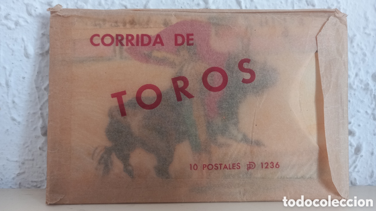 Tauromaquia: CORRIDA DE TOROS. Sobre recuerdo con 10 postales (conserva 9)