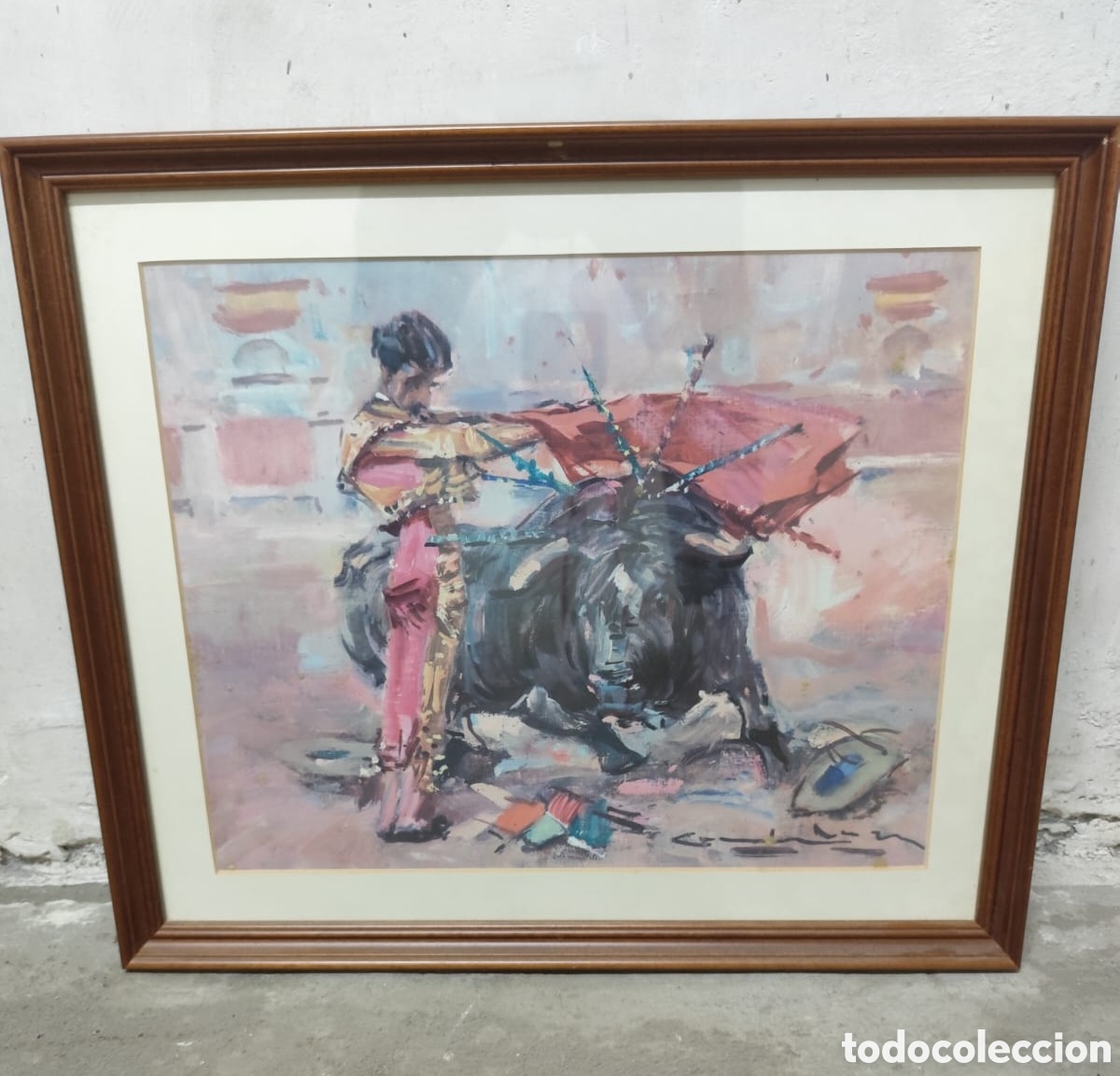 Tauromaquia: 6 cuadros con litograf&iacute;as de toros y toreros