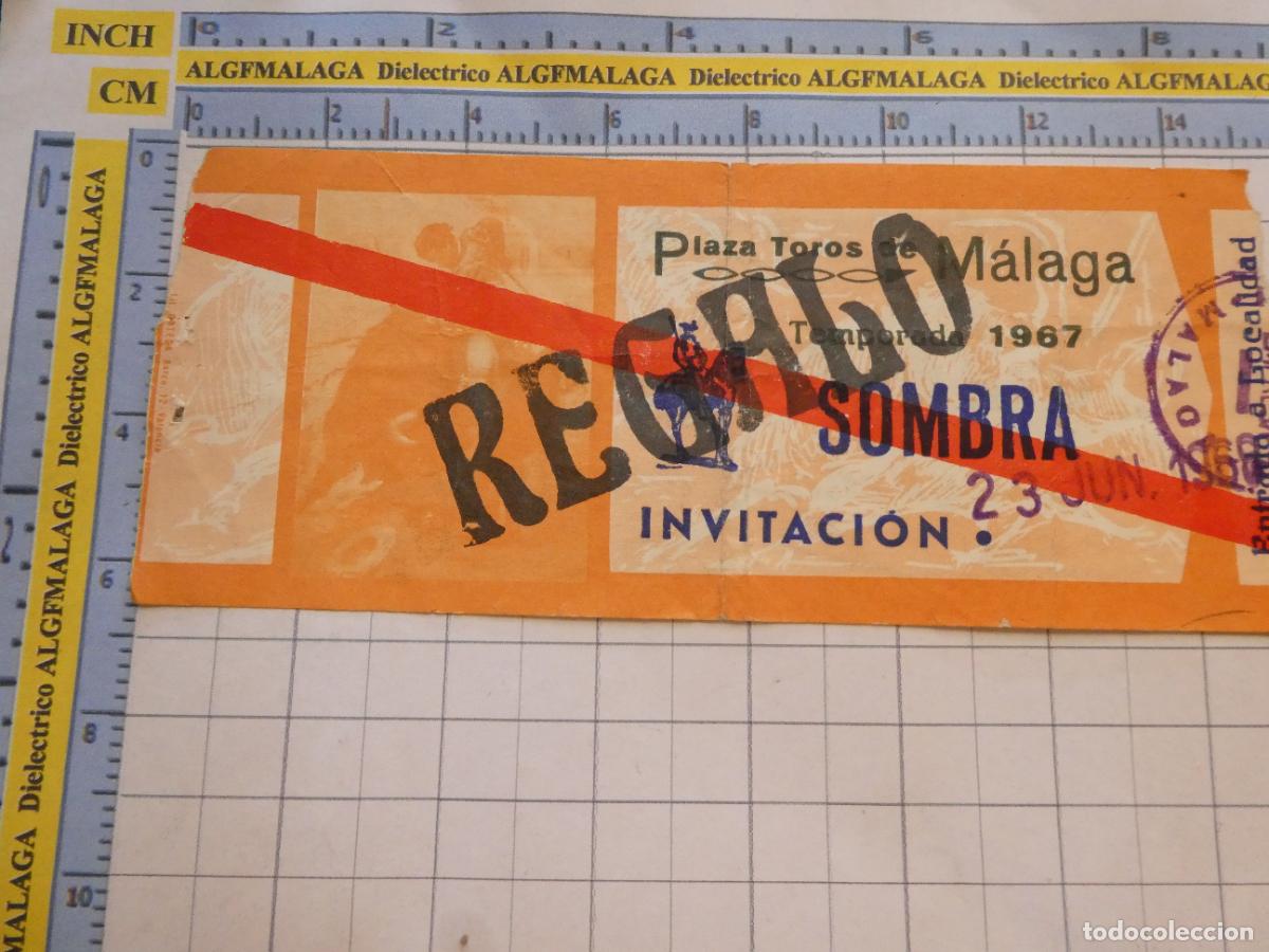 Tauromaquia: ENTRADA TOROS TOREROS CORRIDA PLAZA M&Aacute;LAGA. TEMPORADA 1967 PUBLICIDAD CERVEZA VICTORIA. 528