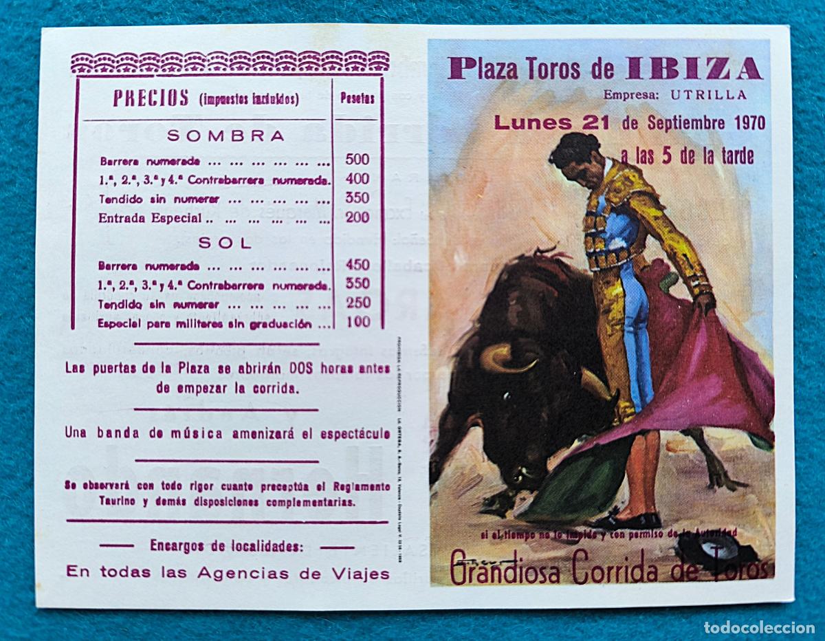 Tauromaquia: RW PROGRAMA TOROS PLAZA IBIZA 1970 VARGAS LIME&Ntilde;O HERNANDO J REUS PTP3