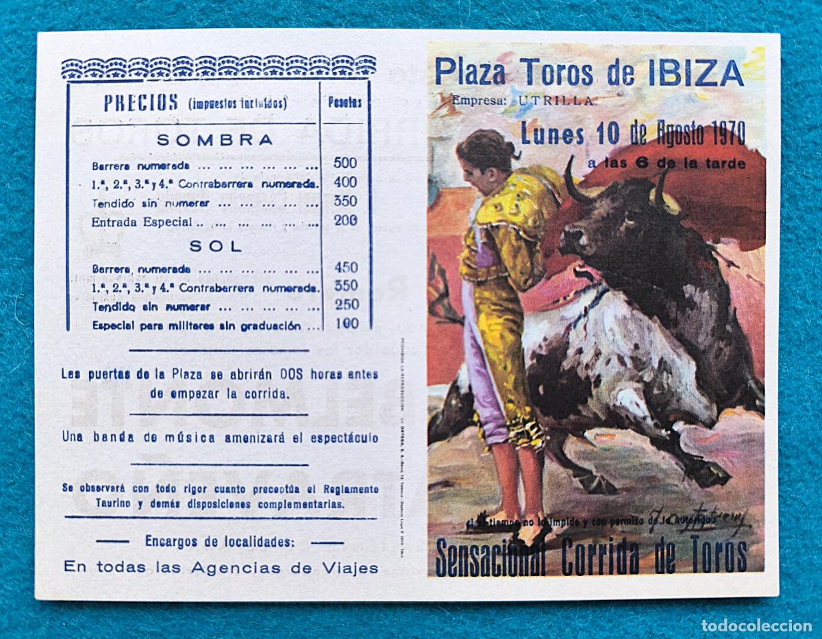 Tauromaquia: RW PROGRAMA TOROS PLAZA IBIZA 1970 JUAN CARLOS BECA BELMONTE JOSE RUIZ CALATRAVE&Ntilde;O J CROS PTP6