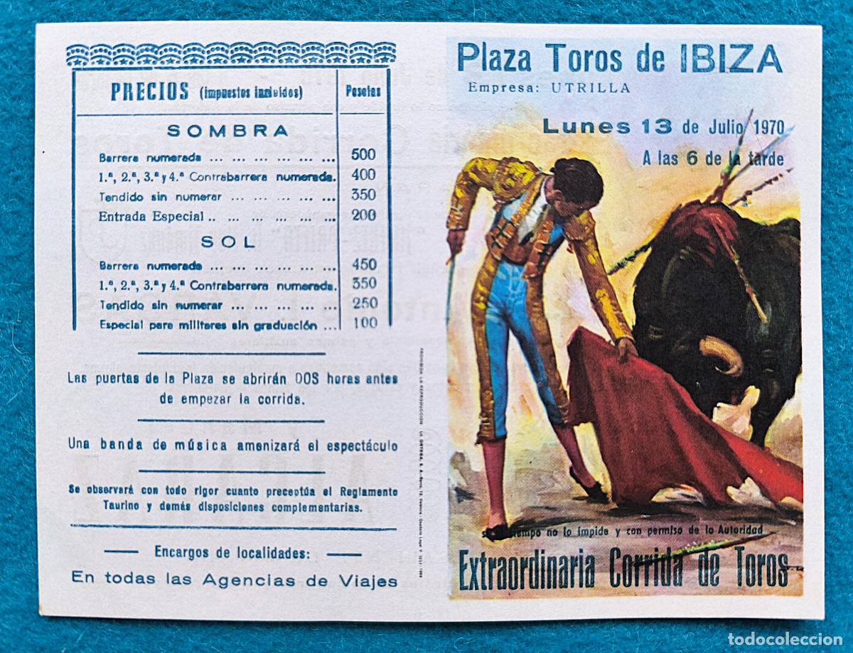 Tauromaquia: RW PROGRAMA TOROS PLAZA IBIZA 1970 VARGAS VICTORIANO VALENCIA MANUEL ALCARAZ PTP7