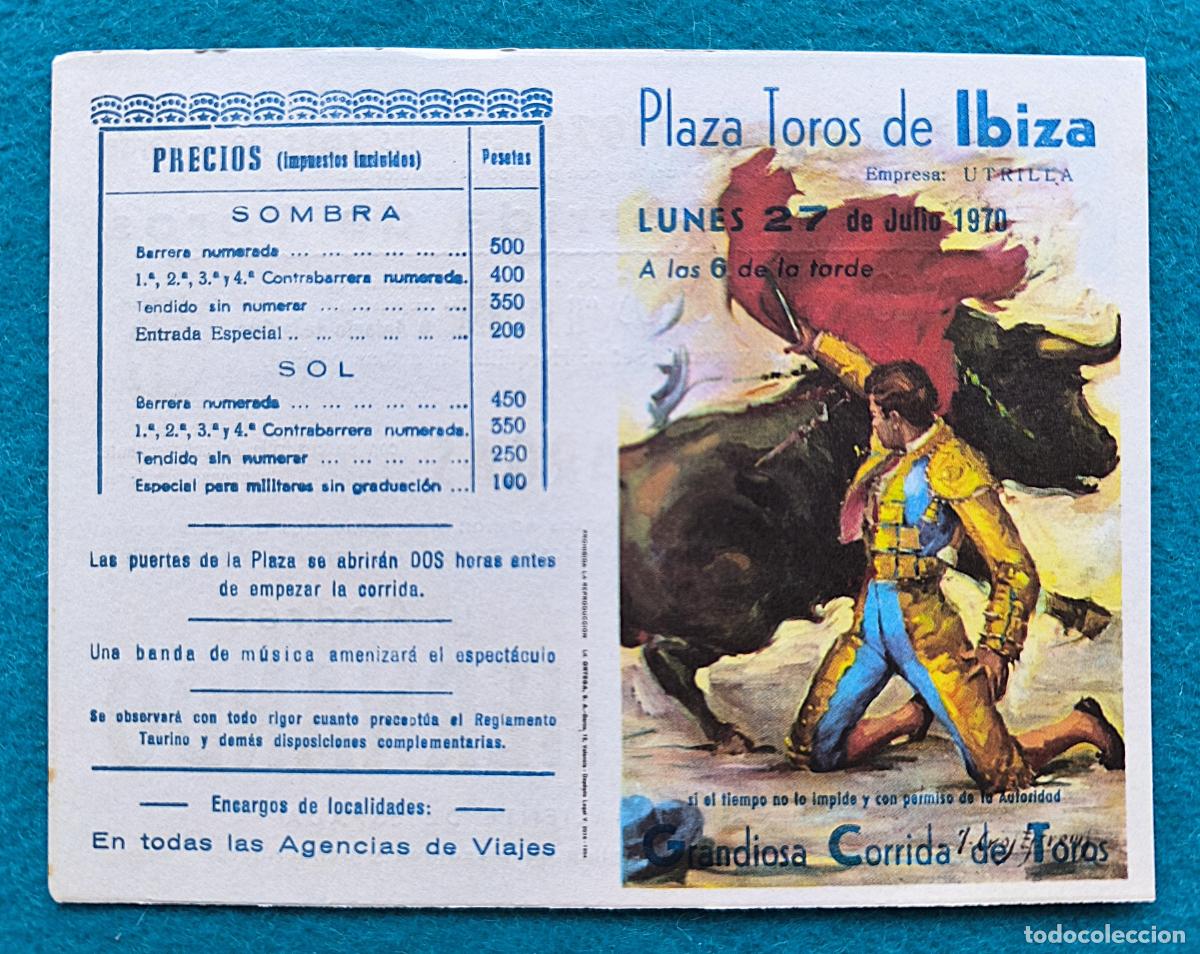 Tauromaquia: RW PROGRAMA TOROS PLAZA IBIZA 1970 VARGAS JOSE MARTINEZ LIME&Ntilde;O ANDRES HERNANDO PTP8