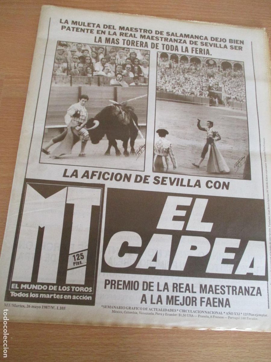 Tauromaquia: REVISTA: EL MUNDO DE LOS TOROS- N&ordm;. 1.105-MARTES 26 DE MAYOS 1987