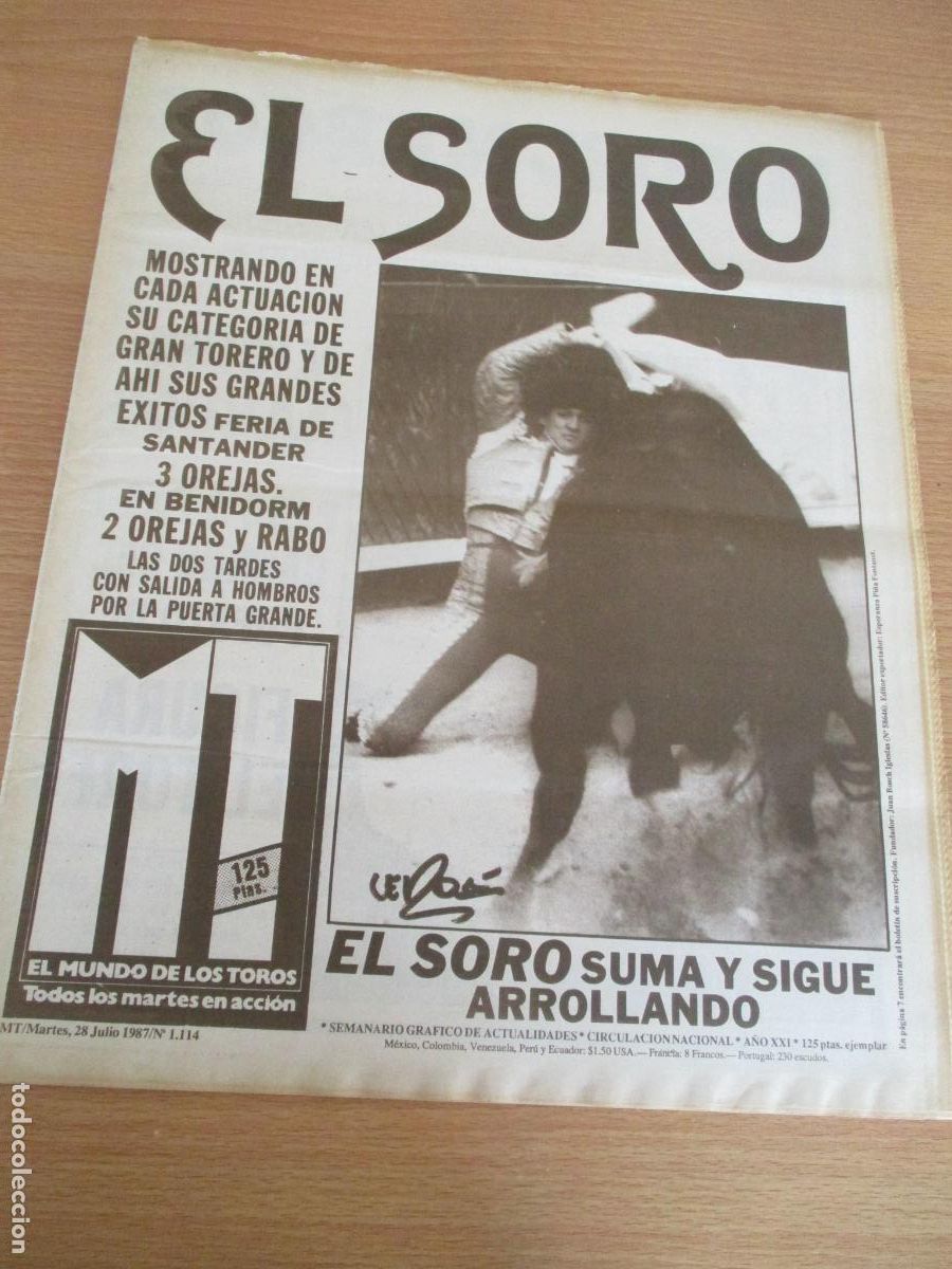 Tauromaquia: REVISTA: EL MUNDO DE LOS TOROS- N&ordm;. 1.114-MARTES 28 DE JULIO 1987