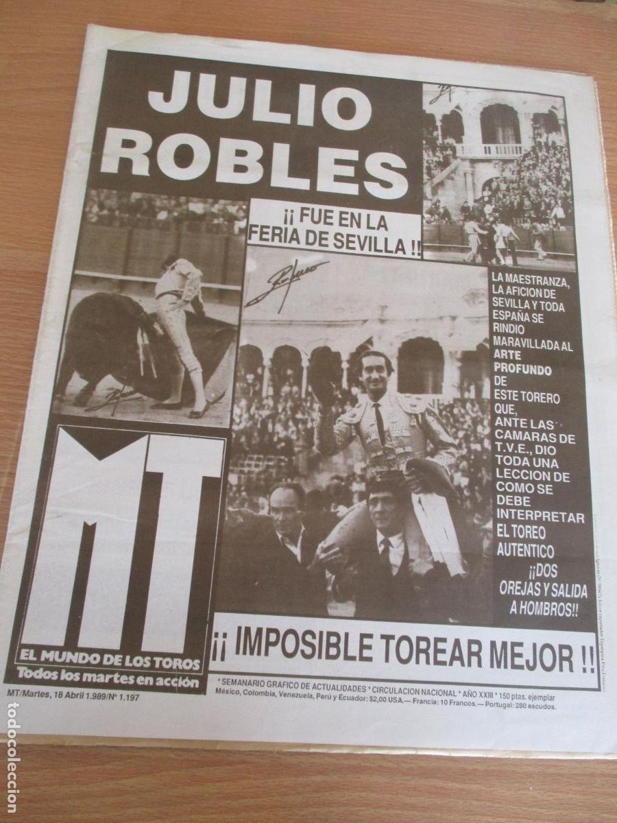 Tauromaquia: REVISTA: EL MUNDO DE LOS TOROS- N&ordm;. 1.197-MARTES 18 DE ABRIL 1989