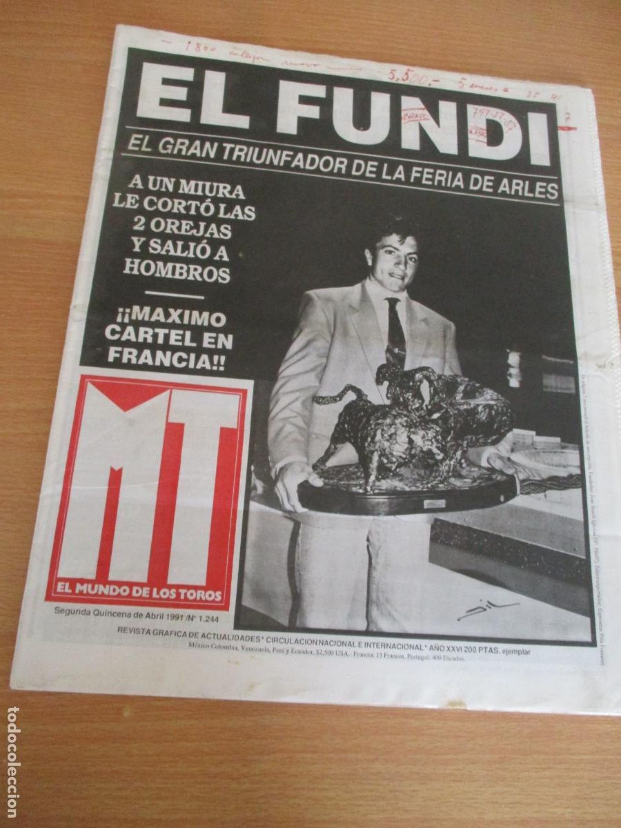 Tauromaquia: REVISTA: EL MUNDO DE LOS TOROS- N&ordm;. 1.244-SEGUNDA QUINCENA DE ABRIL- 1991