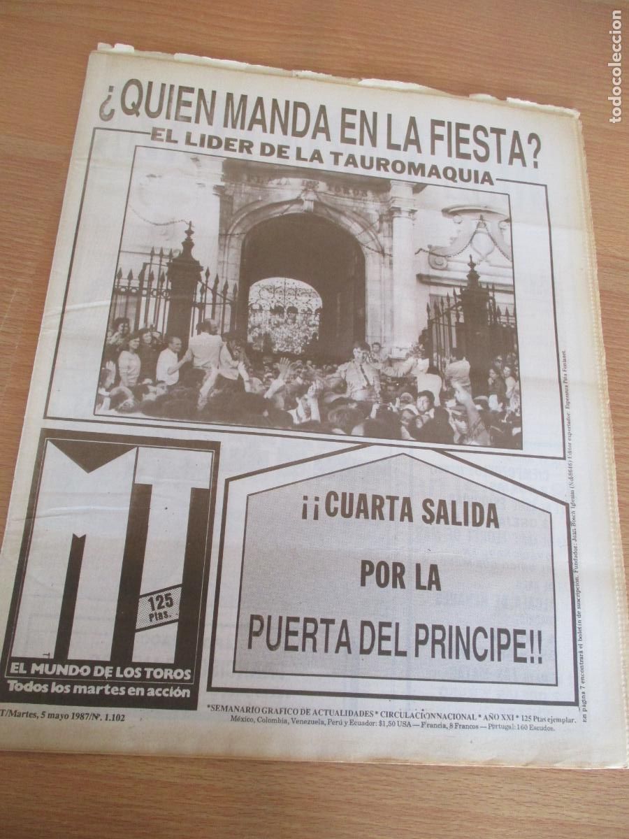 Tauromaquia: REVISTA: EL MUNDO DE LOS TOROS- N&ordm;. 1.102-MARTES 5 DE MAYO- 1987