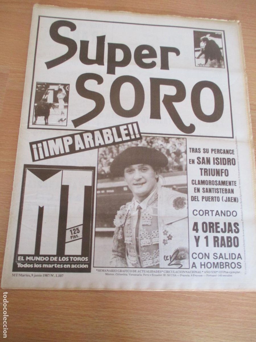 Tauromaquia: REVISTA: EL MUNDO DE LOS TOROS- N&ordm;. 1.107- MARTES DE JUNIO - 1987