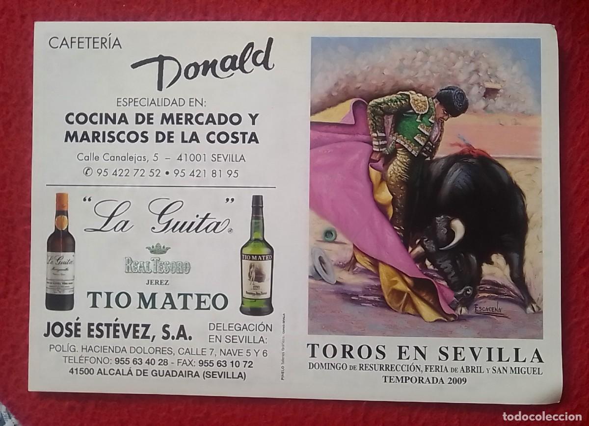 Tauromaquia: D&Iacute;PTICO FERIA DE ABRIL SEVILLA 2009 SAN MIGUEL..TOROS PROGRAMA CORRIDAS TOREROS TOREO..LA GUITA..VER
