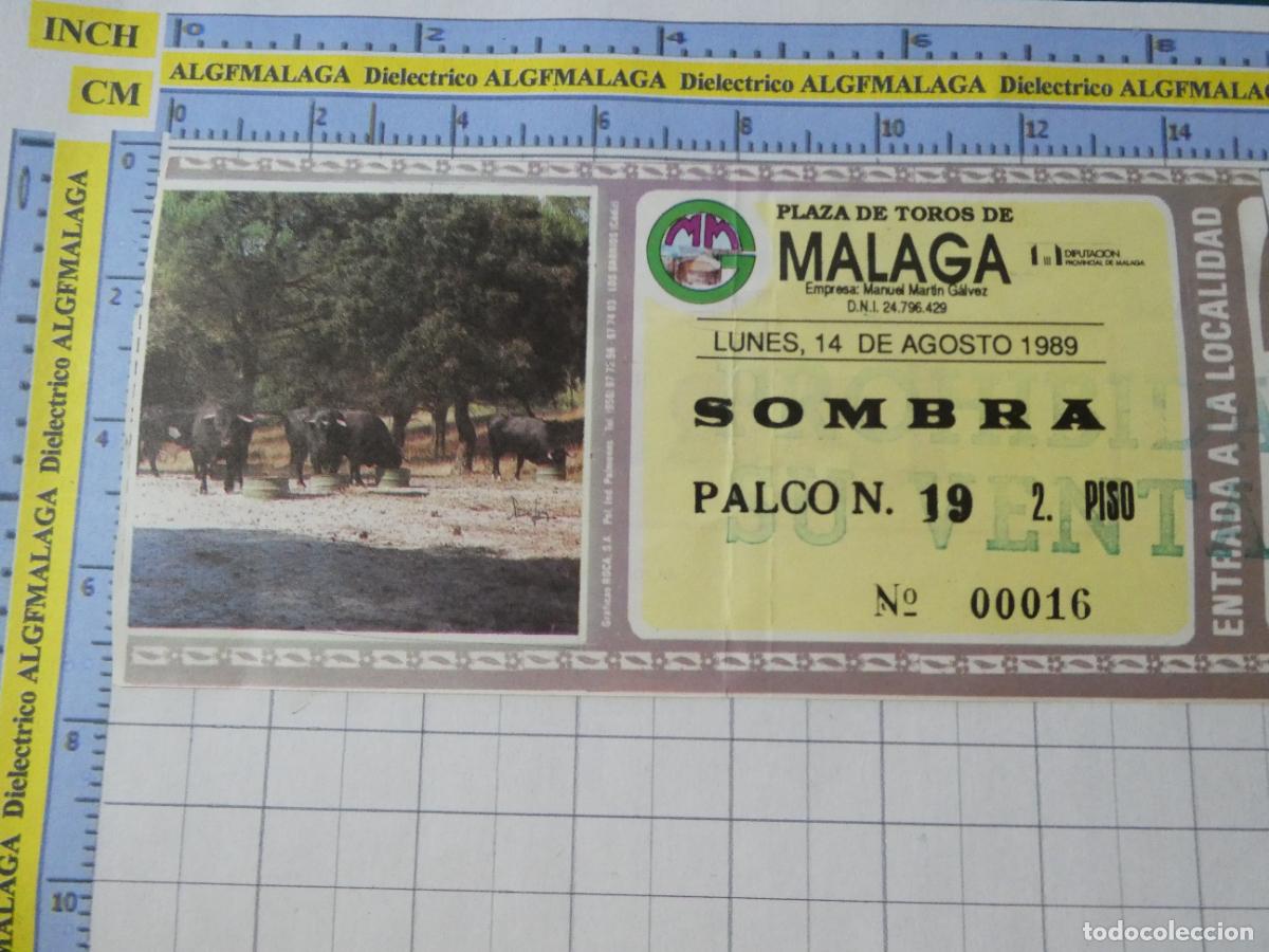 Tauromaquia: ENTRADA TOROS TOREROS CORRIDA PLAZA M&Aacute;LAGA. 14 AGOSTO 1989 GINEBRA LARIOS. 537