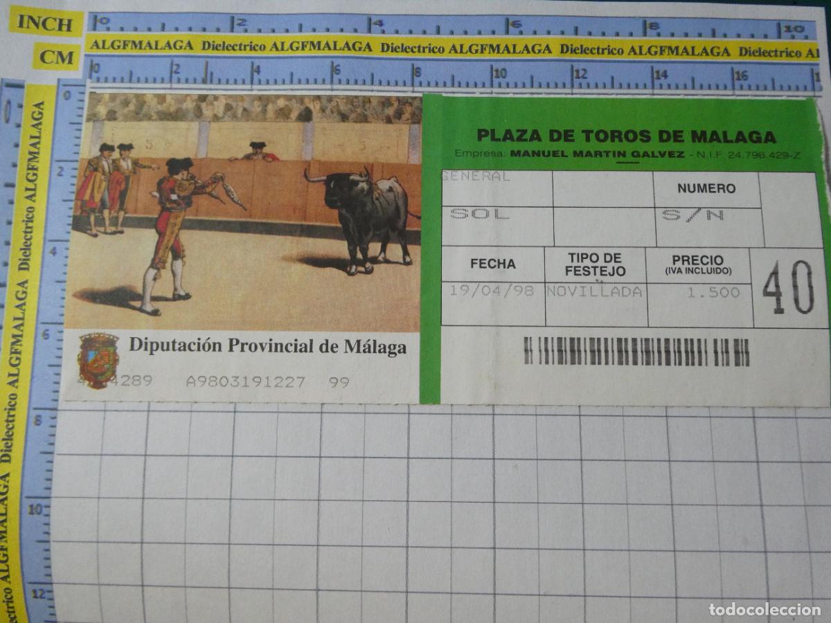 Tauromaquia: ENTRADA TOROS TOREROS CORRIDA PLAZA M&Aacute;LAGA. 19 ABRIL 1998. 545