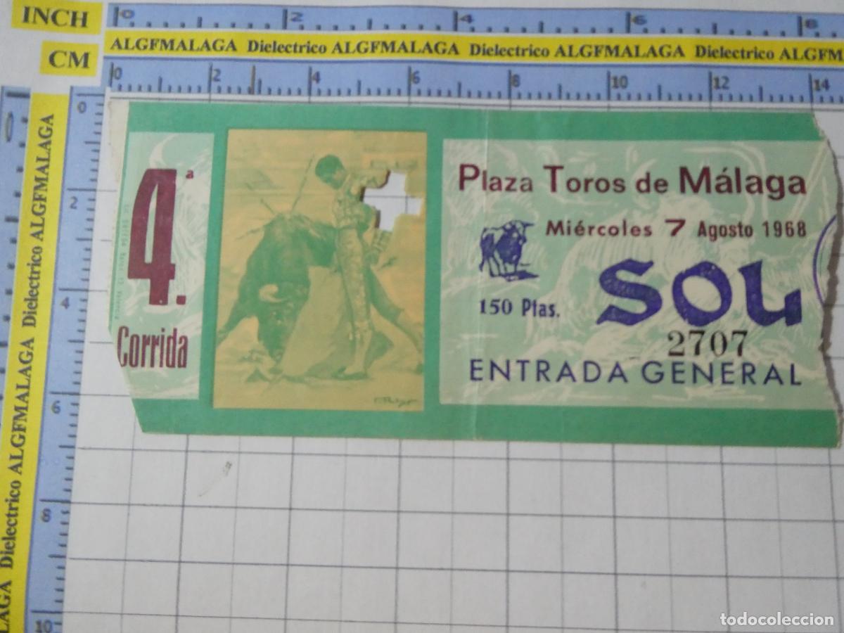 Tauromaquia: ENTRADA TOROS TOREROS CORRIDA PLAZA M&Aacute;LAGA. 7 AGOSTO 1968 PUBLICIDAD CERVEZA VICTORIA. 549