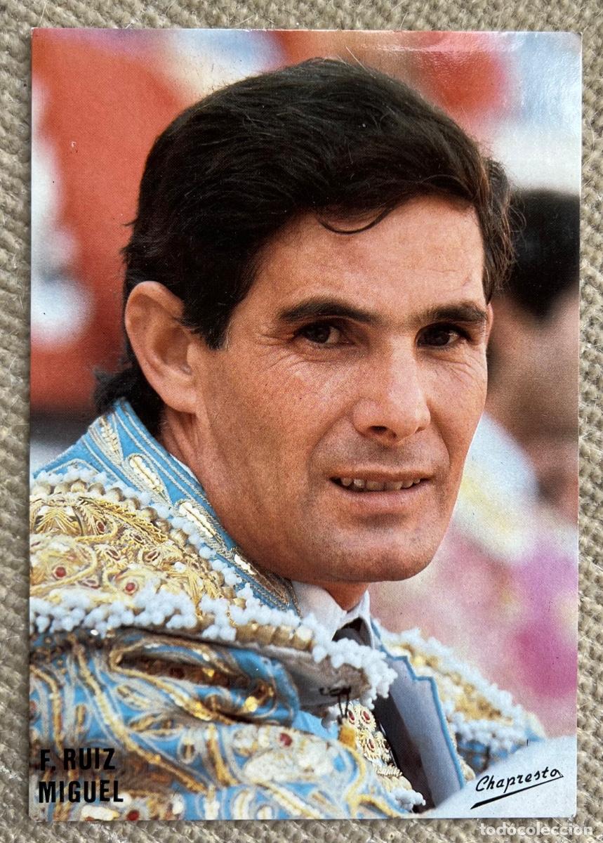 Tauromaquia: Tarjeta del torero Paco Ruiz Miguel - Chapresto - Programa Feria de Santander 1989