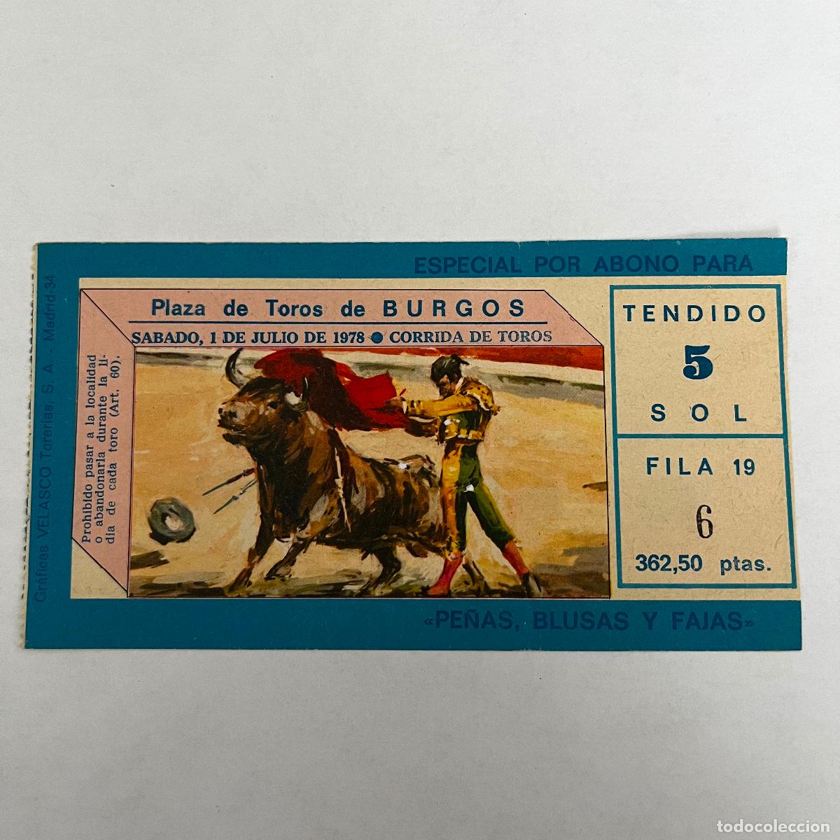 Stierkampf: ENTRADA DE TOROS. BURGOS. 1978.