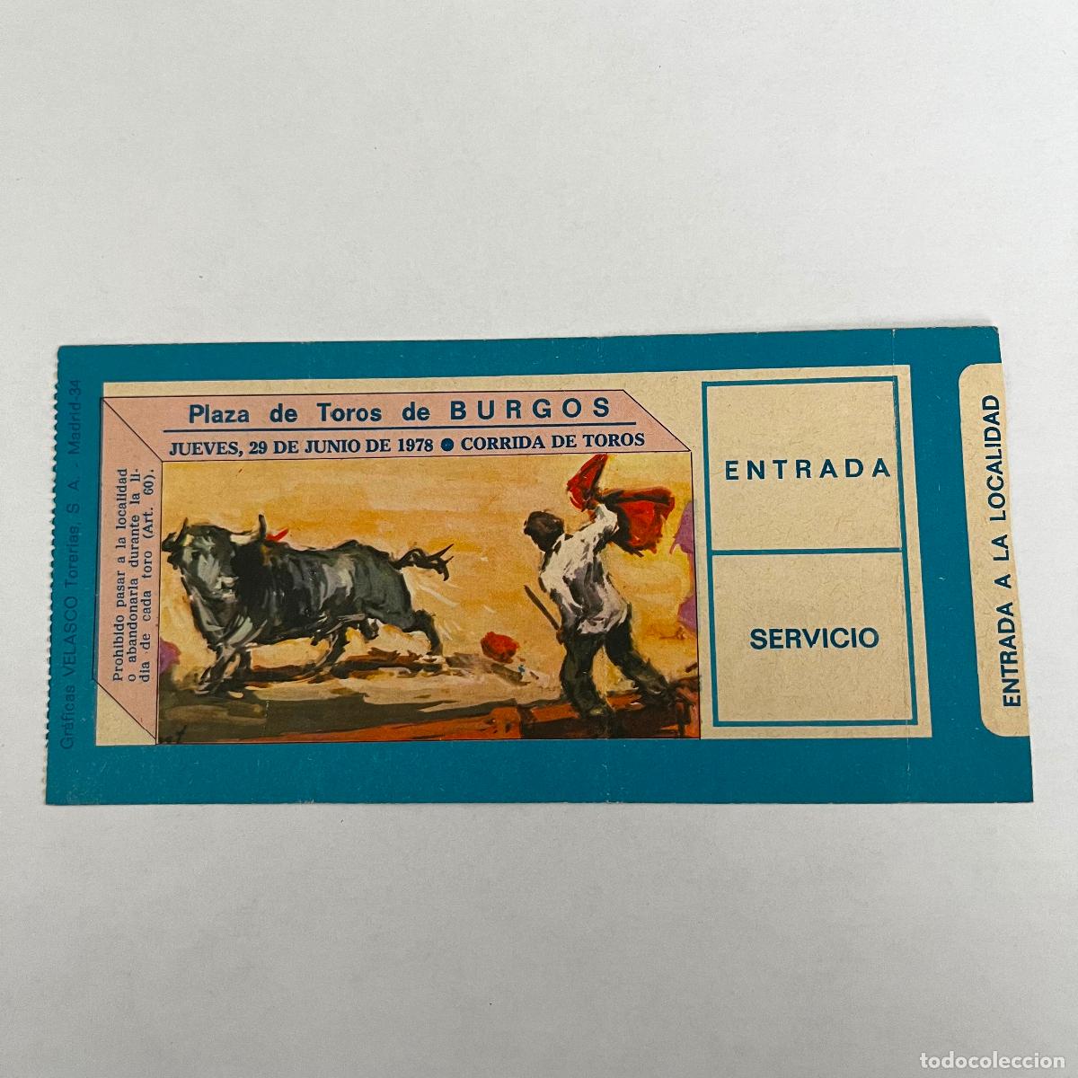 Stierkampf: ENTRADA DE TOROS. BURGOS. 1978.
