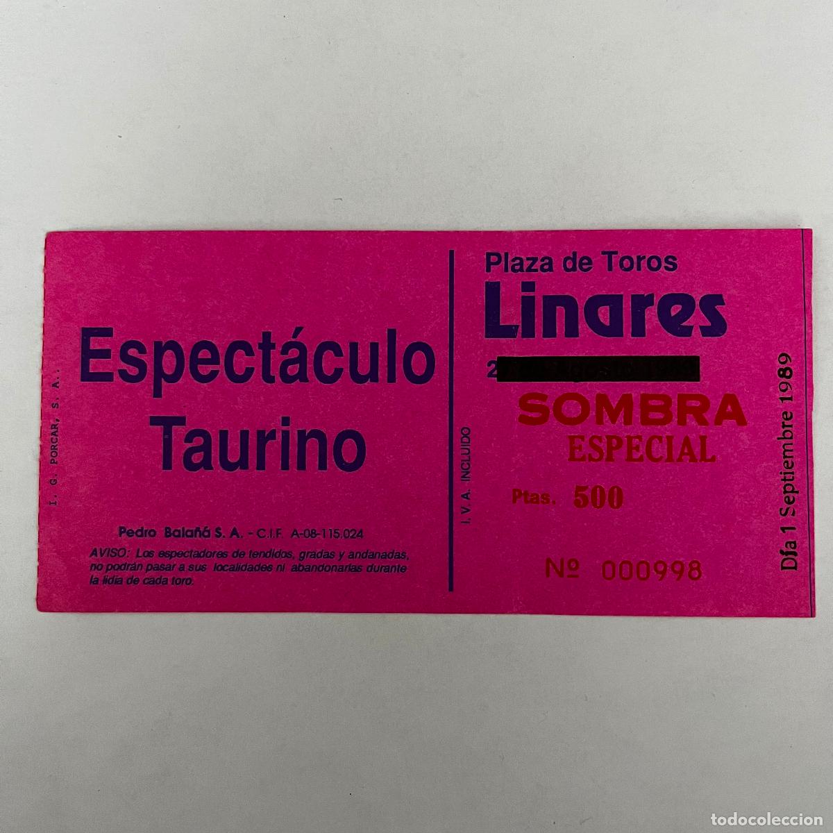 Stierkampf: ENTRADA DE TOROS. LINARES. 1989.