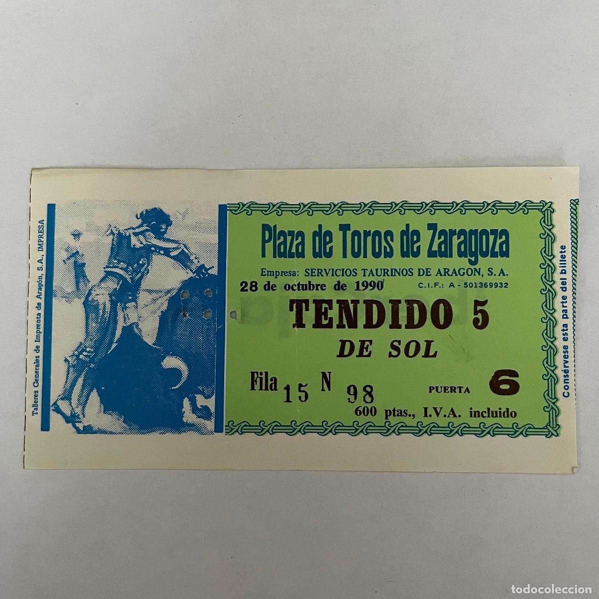 Stierkampf: ENTRADA DE TOROS. ZARAGOZA. 1990.