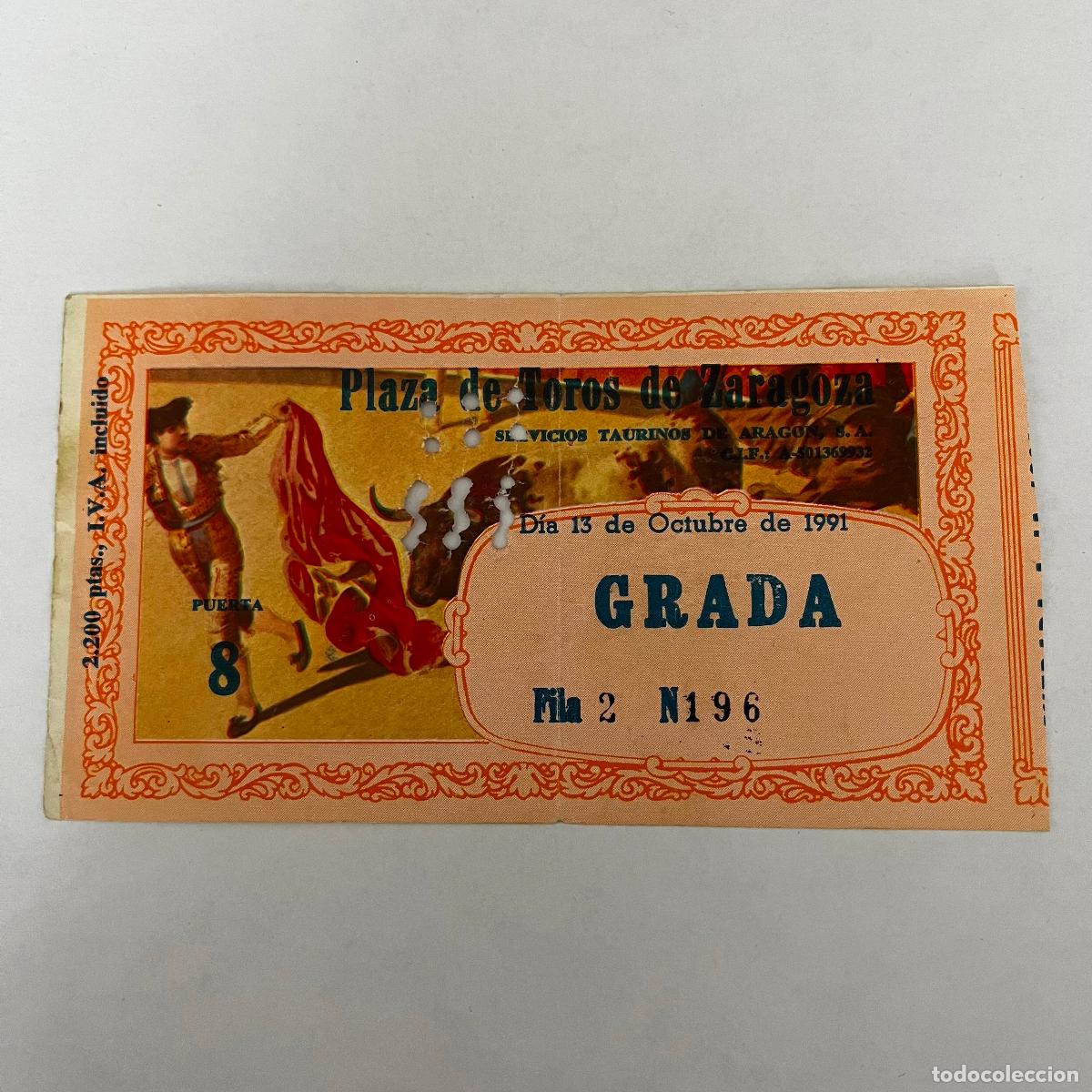 Tauromachia: ENTRADA DE TOROS. ZARAGOZA. 1991.