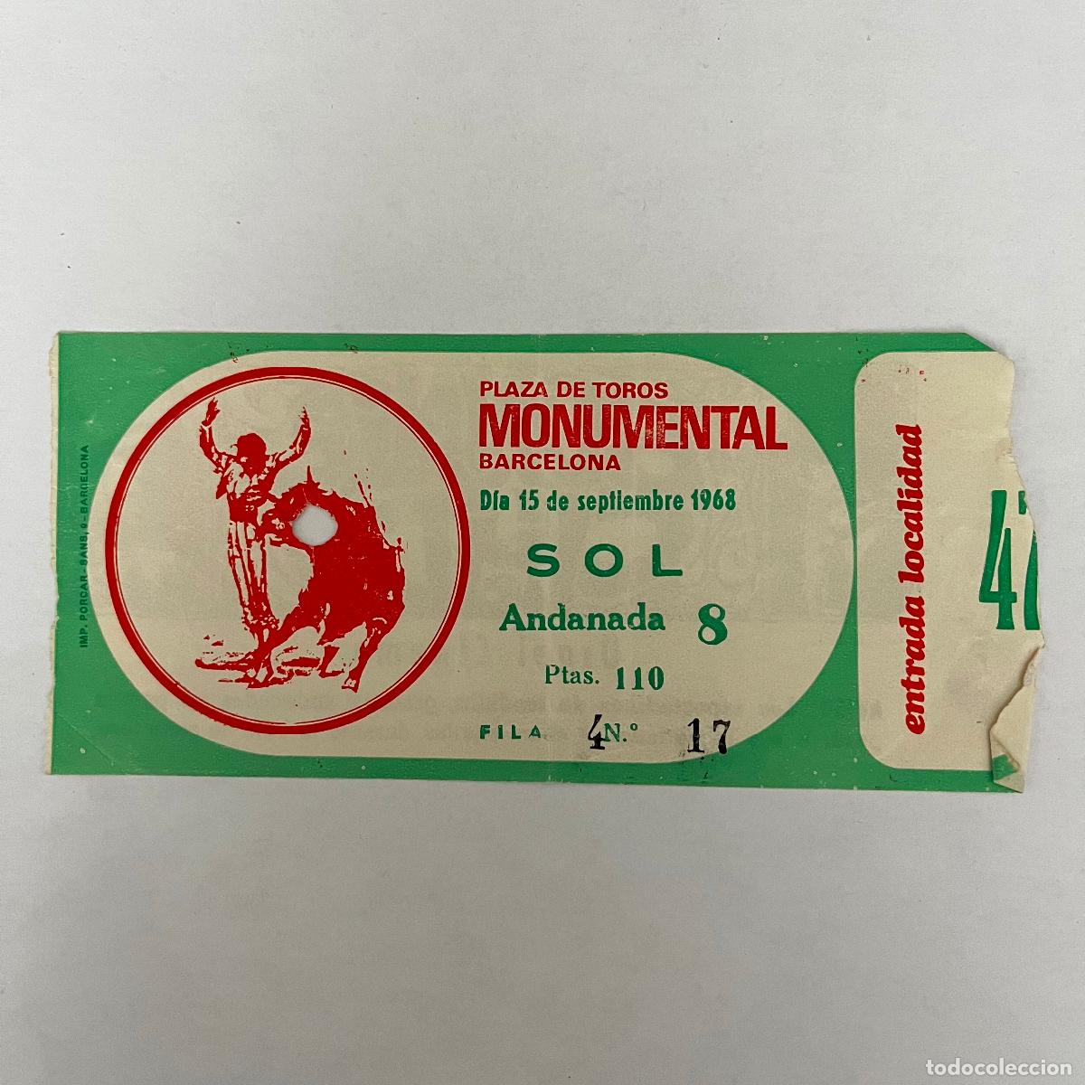 Tauromachia: ENTRADA DE TOROS. BARCELONA. 1968.