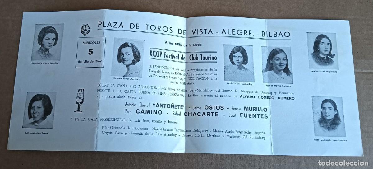 Tauromaquia: Plaza de toros de Vista Alegre - Bilbao 1967 -- Antonio Chenel Anto&ntilde;ete Jaime OSTOS