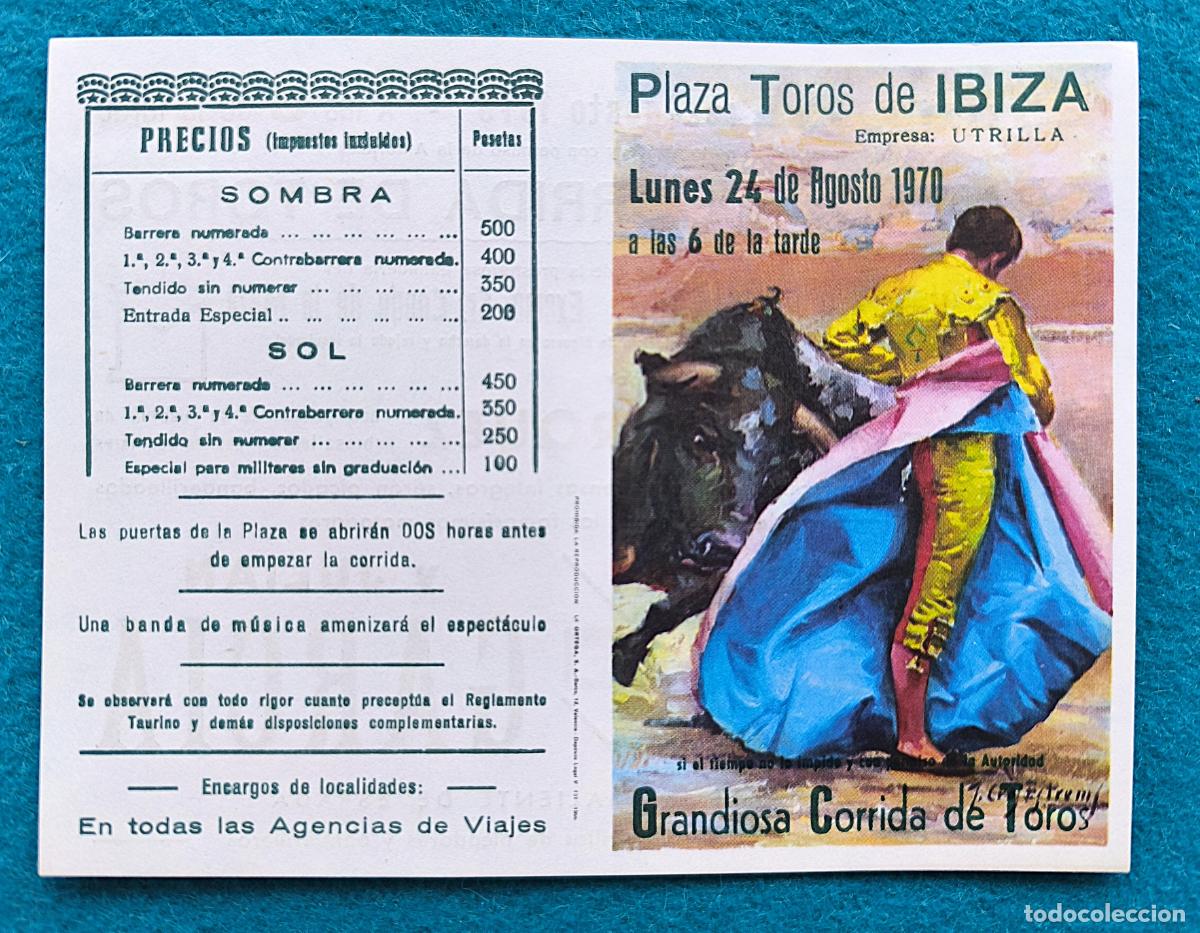 Tauromaquia: RW PROGRAMA TOROS PLAZA IBIZA 1970 BOHORQUEZ JOSE LUIS PARADA JULIAN GARCIA J CROS PTP5