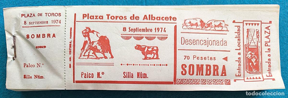 Tauromaquia: RW LOTE 160 ENTRADAS APROX PLAZA TOROS ALBACETE 1974 LT11