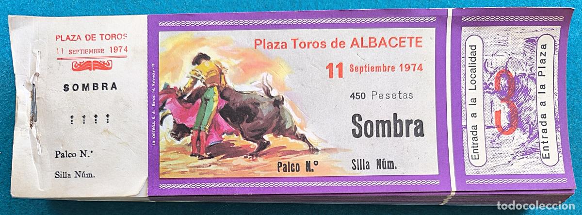 Tauromaquia: RW LOTE 190 ENTRADAS APROX PLAZA TOROS ALBACETE 1974 LT12