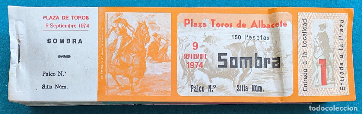 Tauromaquia: RW LOTE 200 ENTRADAS APROX PLAZA TOROS ALBACETE 1974 LT13