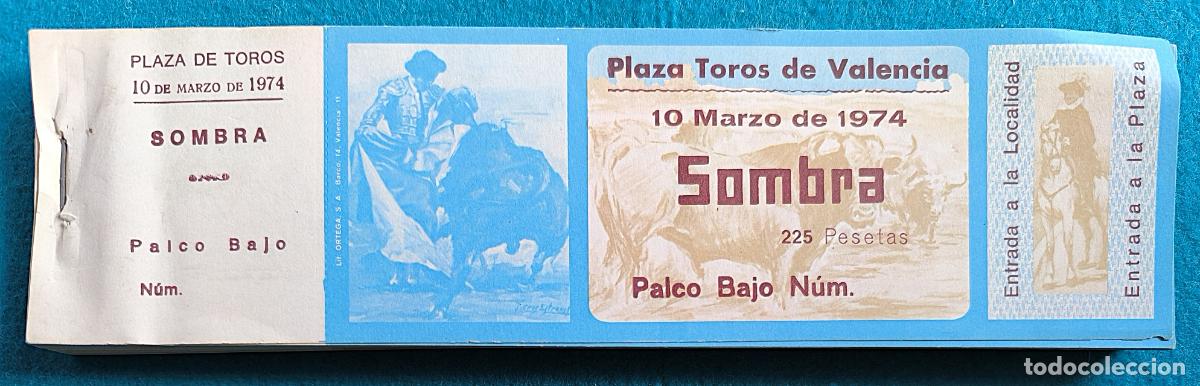 Tauromaquia: RW LOTE 100 ENTRADAS APROX PLAZA TOROS VALENCIA 1974 LT21