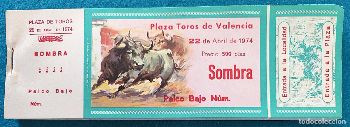 Tauromaquia: RW LOTE 95 ENTRADAS APROX PLAZA TOROS VALENCIA 1974 LT23