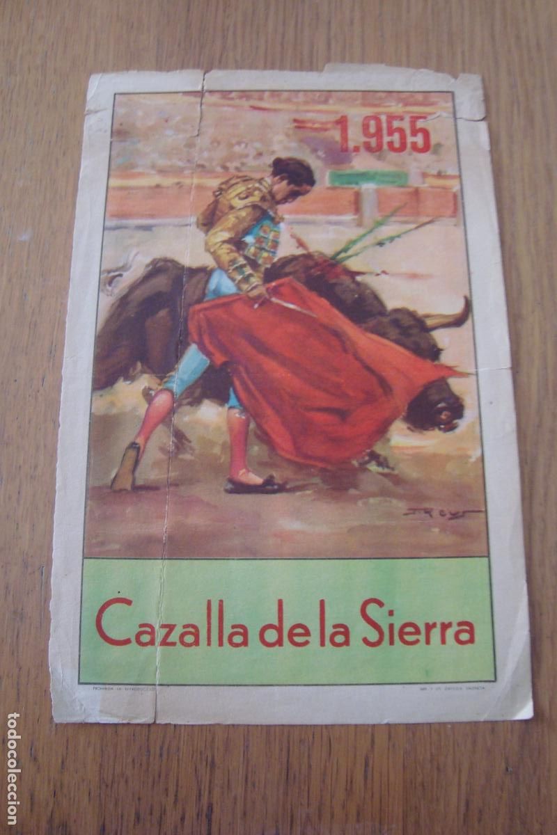 Tauromaquia: PROGRAMA FIESTAS CAZALLA DE LA SIERRA 1955. TOROS FUTBOL TIRO AL PLATO CICLISMO.