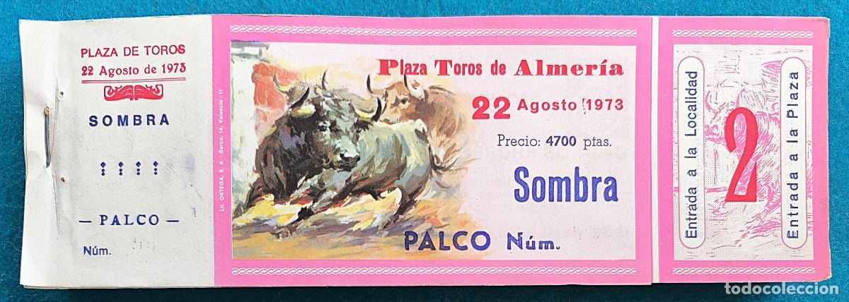 Tauromaquia: RW LOTE 150 ENTRADAS APROX PLAZA TOROS ALMERIA 1973 LT28
