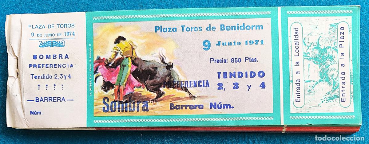 Tauromaquia: RW LOTE 90 ENTRADAS APROX PLAZA TOROS BENIDORM ALICANTE 1974 LT38