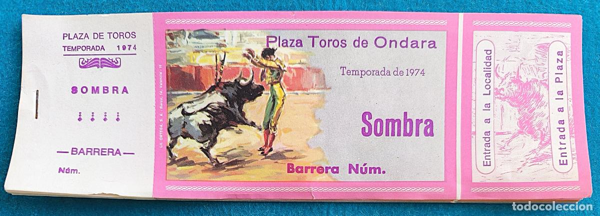 Tauromachia: RW LOTE 21 ENTRADAS PLAZA TOROS ONDARA ALICANTE 1974 LT40