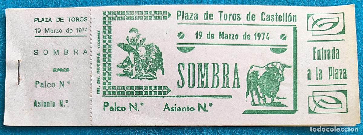 Tauromachia: RW LOTE 8 ENTRADAS PLAZA TOROS CASTELLON 1974 LT42