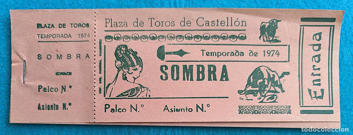 Tauromachia: RW LOTE 12 ENTRADAS PLAZA TOROS CASTELLON 1974 LT43