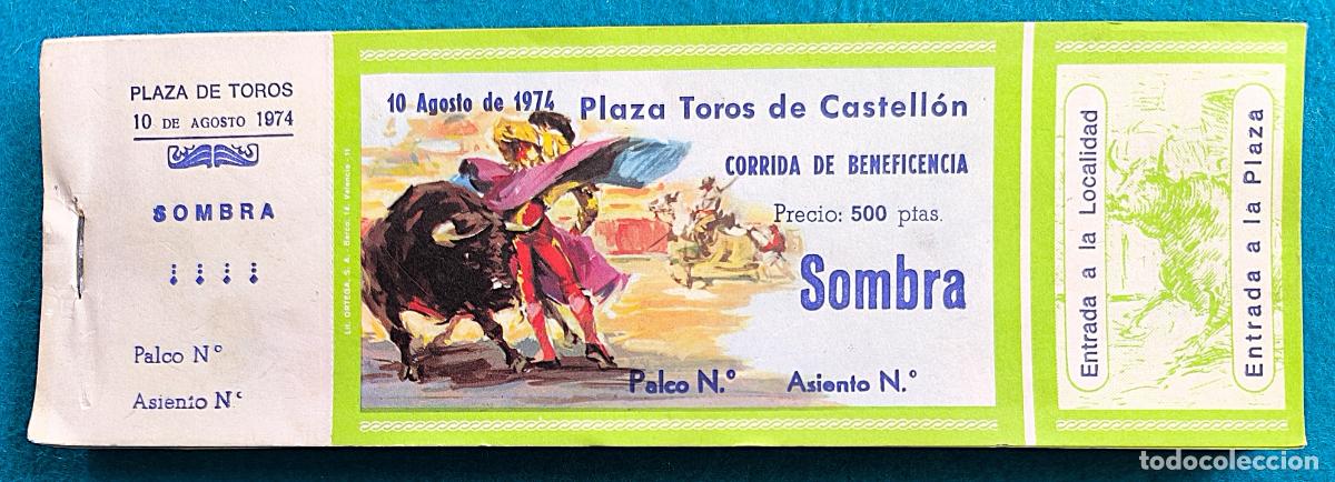 Tauromaquia: RW LOTE 95 ENTRADAS APROX PLAZA TOROS CASTELLON 1974 LT46