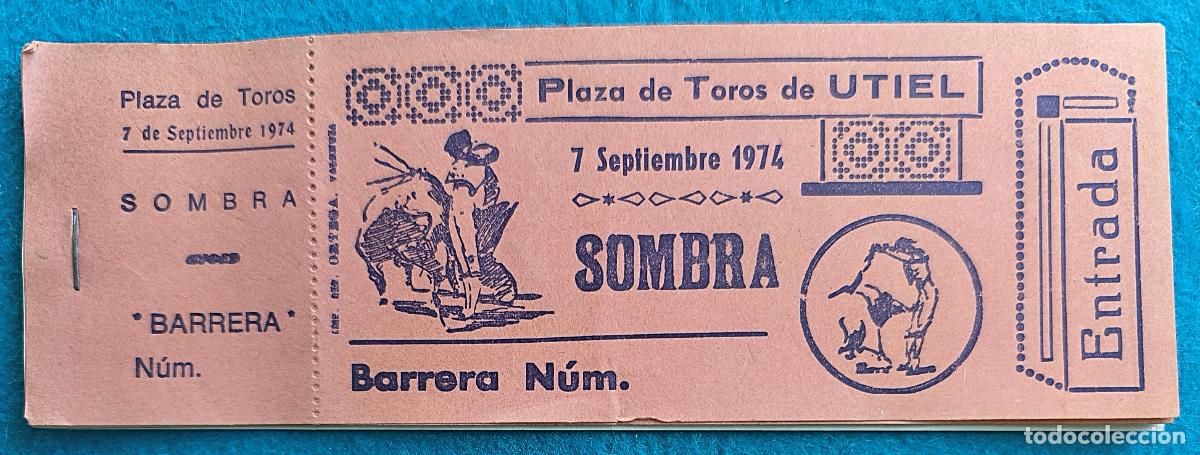 Tauromachia: RW LOTE 9 ENTRADAS PLAZA TOROS UTIEL VALENCIA 1974 LT50