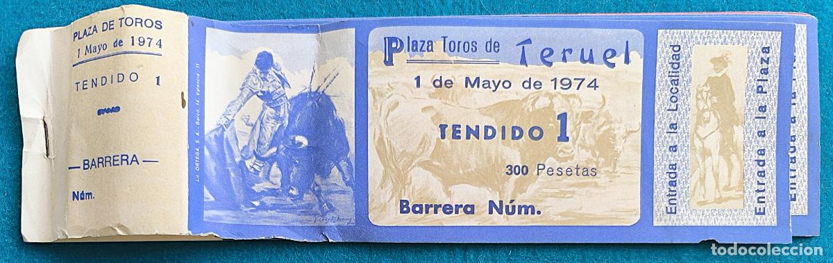 Tauromaquia: RW LOTE 10 ENTRADAS PLAZA TOROS TERUEL ARAGON 1974 LT53