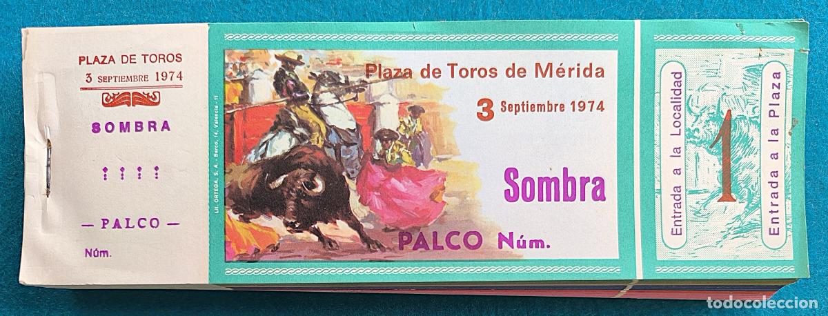 Tauromaquia: RW LOTE 175 ENTRADAS APROX PLAZA TOROS MERIDA 1974 LT54