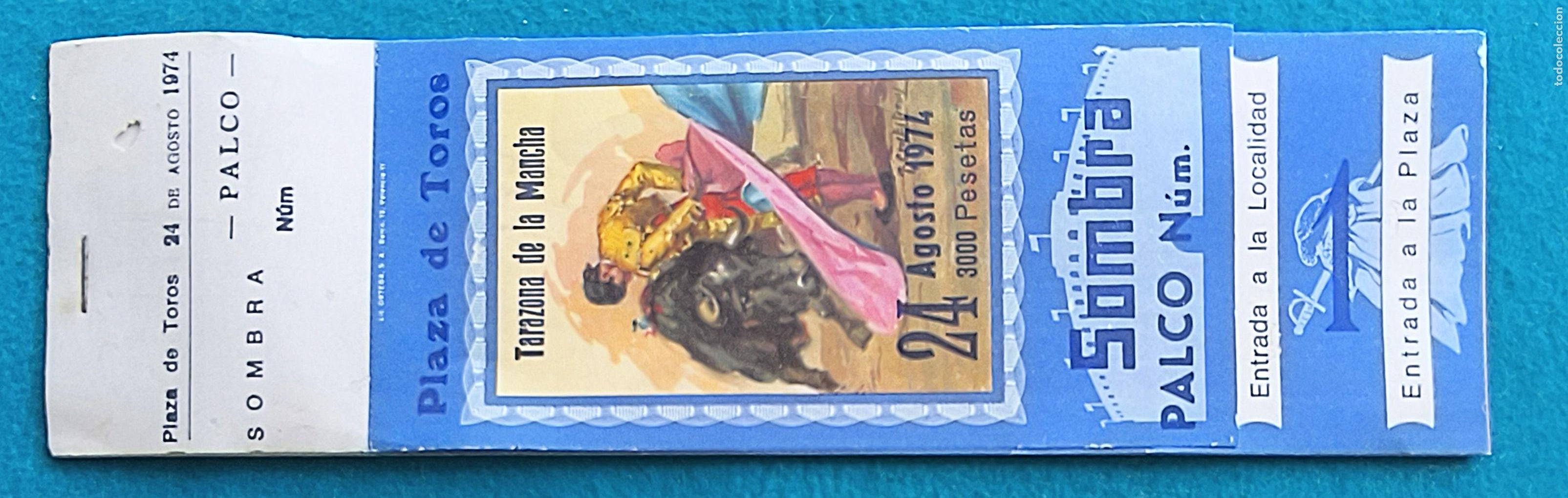 Tauromaquia: RW LOTE 8 ENTRADAS PLAZA TOROS TARAZONA DE LA MANCHA ALBACETE 1974 LT58
