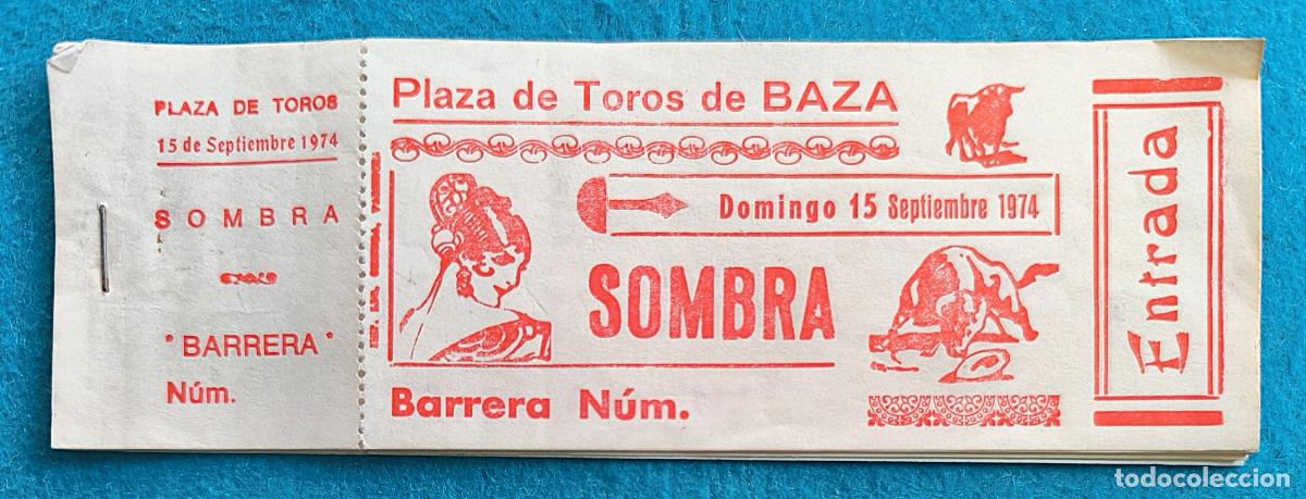 Tauromaquia: RW LOTE 13 ENTRADAS PLAZA TOROS BAZA GRANADA 1974 LT59