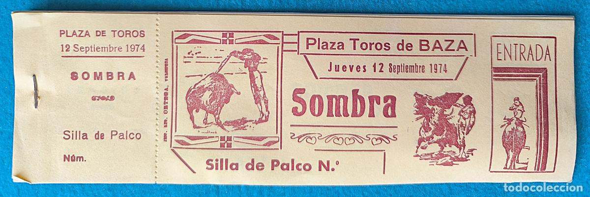 Tauromaquia: RW LOTE 13 ENTRADAS PLAZA TOROS BAZA GRANADA 1974 LT60