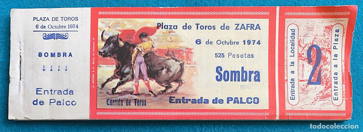 Tauromaquia: RW LOTE 37 ENTRADAS PLAZA TOROS ZAFRA BADAJOZ 1974 LT64